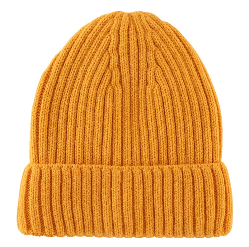 Connectyle Knit Cuffed Beanie Hat for Men Women Fleece Lined Warm Knitted Winter Hats Mustard Yellow - Image 2